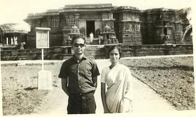 My parents in front of Belur’s Chennakeshava Temple in Karnataka just a few months after marriage. Don’t they look cute?