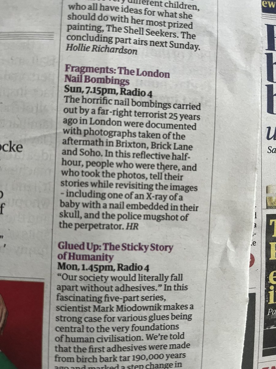 In @BBCRadio4’s new documentary slot tomorrow at 7.15pm, we mark 25 years since the London nail bombings in Fragments, processing the trauma and the images that hold the story of the terror attacks.