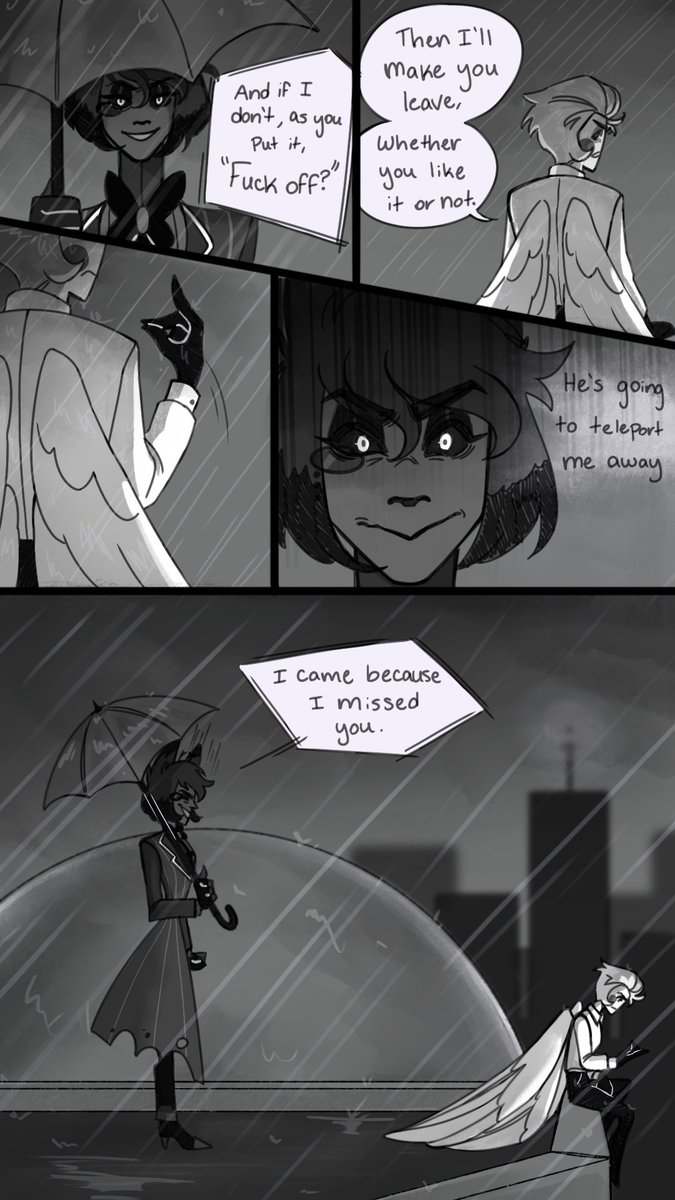 JosephBaby20's tweet photo. “Embarrassment”

This is my favorite scene from “The Anniversary” by DecemberCamie on AO3. 

The fact Alastor contemplates jumping off the roof cause he has to be honest just makes me happy inside ☺️

#LuciferMorningstar #Alastor #HazbinHotel #radioapple https://t.co/CTWCWPqstA