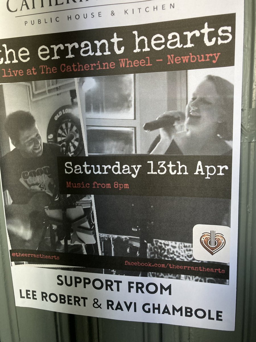 The Errant Hearts #livemusic The Catherine Wheel, Newbury Sat 13 April