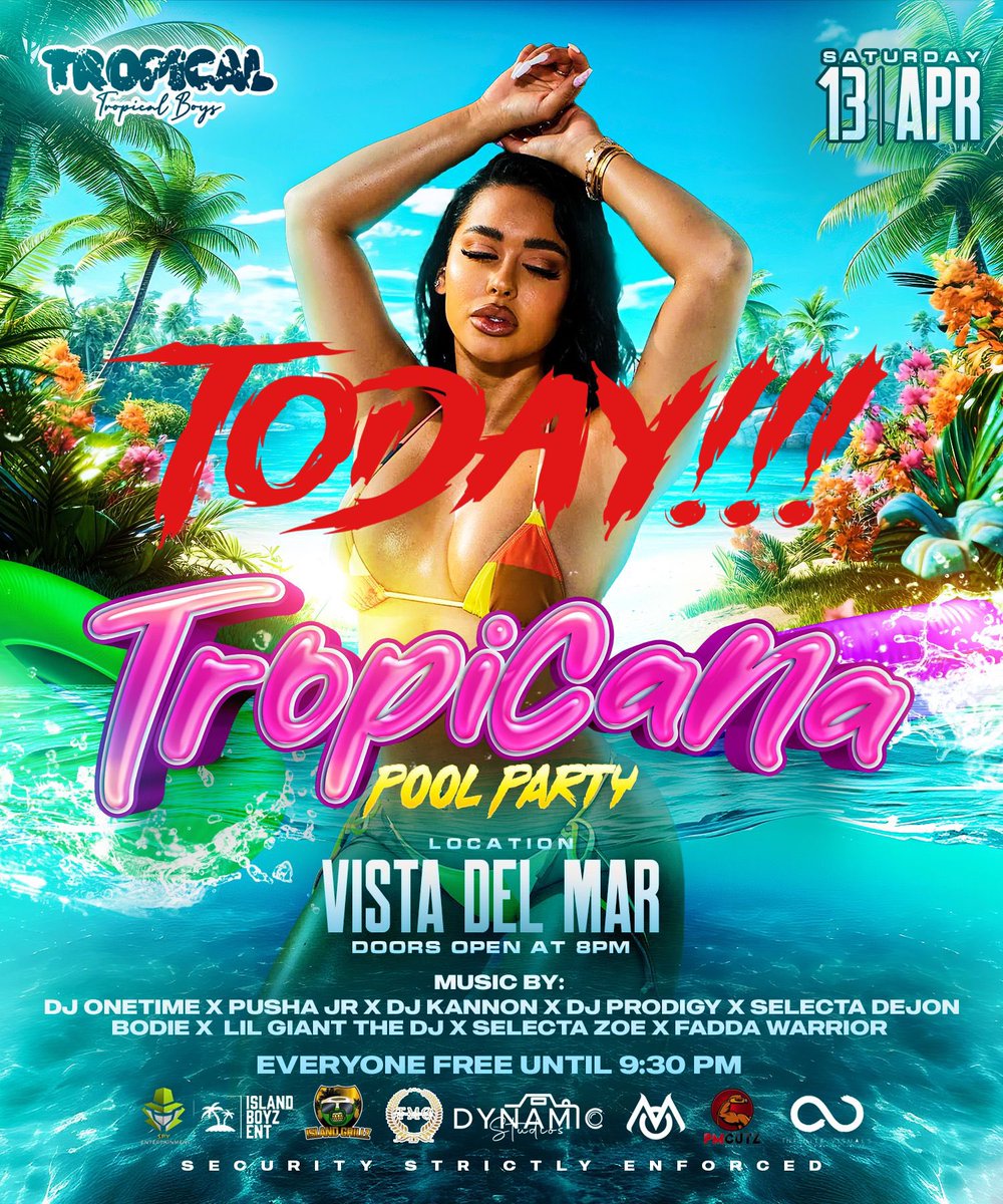 warriorsound242's tweet photo. TODAY‼️‼️TODAY‼️‼️TODAY‼️‼️WE OUTSIDE🤯😵‍💫Gyals just two piece or no piece🌴🌴😵‍💫Issa TROPICAL BOYS affair✅🍻TROPICANA is the place to be tonight🥴🎉🍻🌴 #djlife #poolparty https://t.co/9qlSMv3VUN