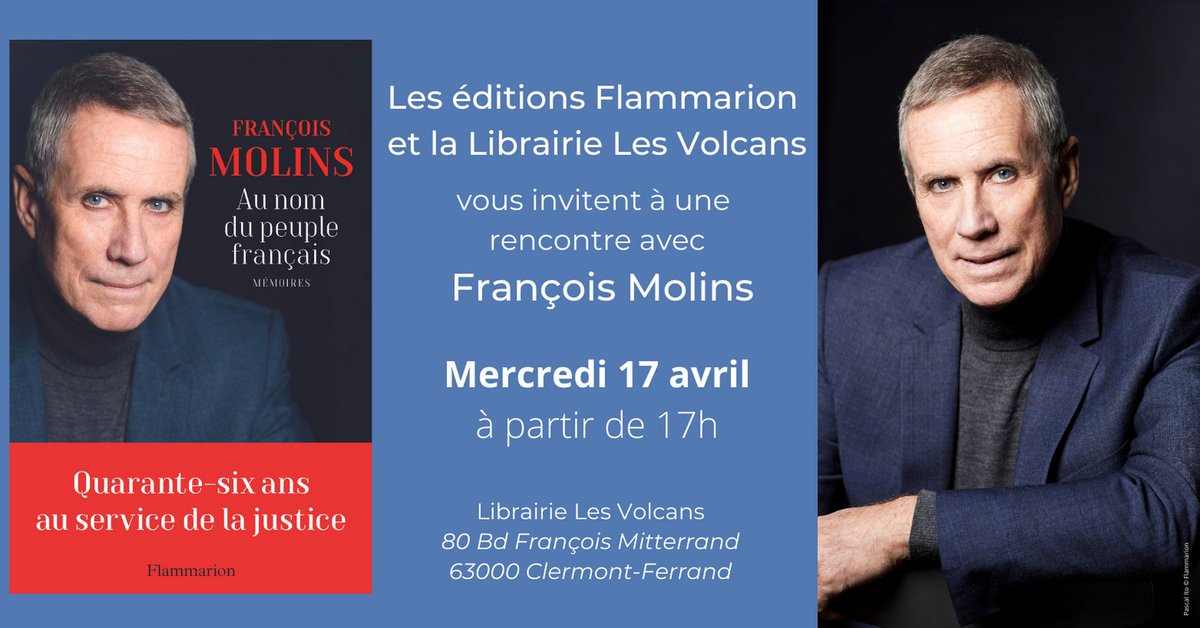 Merci à la librairie 'Les Volcans' de m'accueillir pour une rencontre dédicace mercredi prochain 17 avril à partir de 17 heures. @Ed_Flammarion @chloe8triomphe