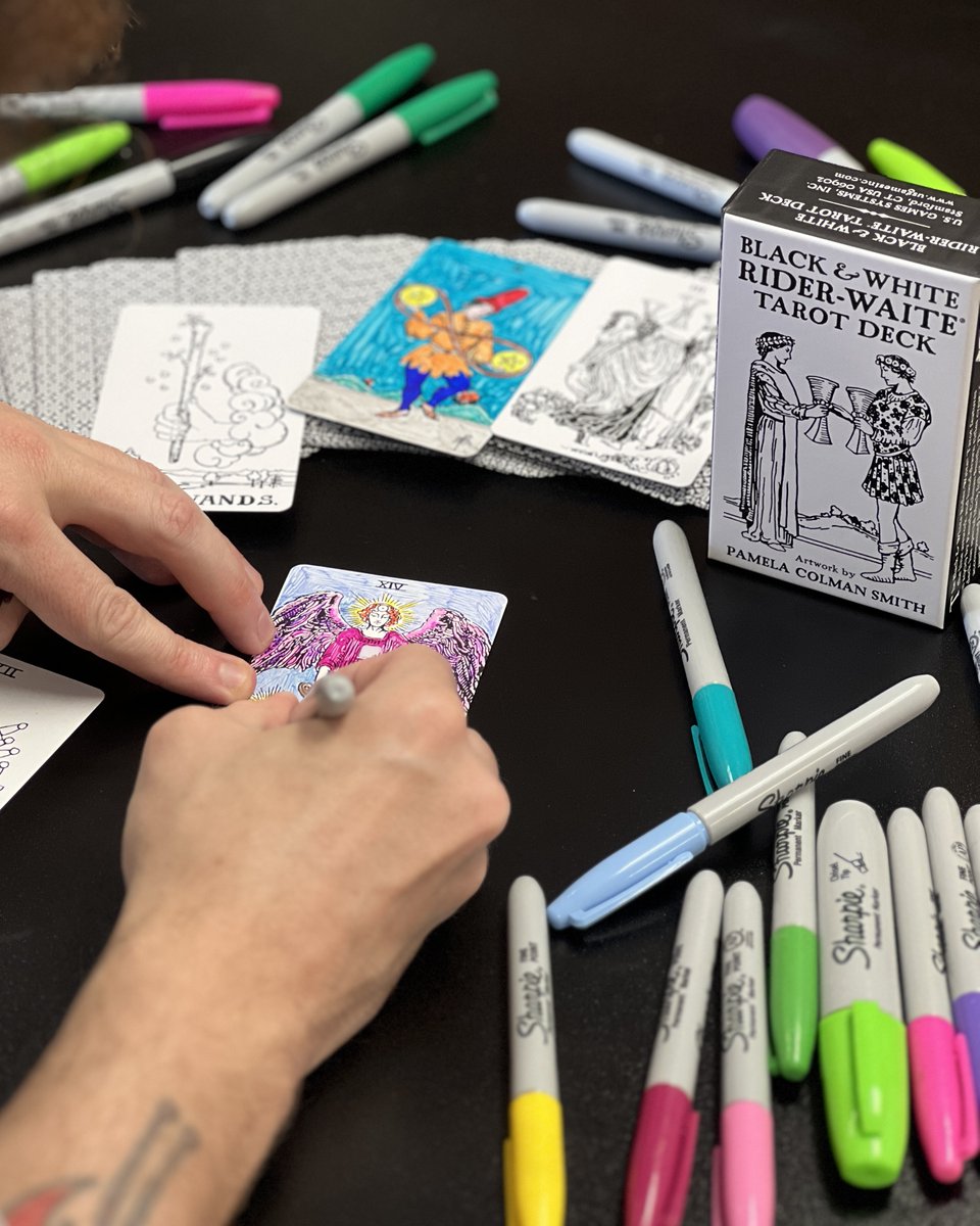 How would you color your own tarot deck? Bright & bold or a soft color palette?

Black & White #RiderWaite Tarot
usgamesinc.com/black-and-whit…