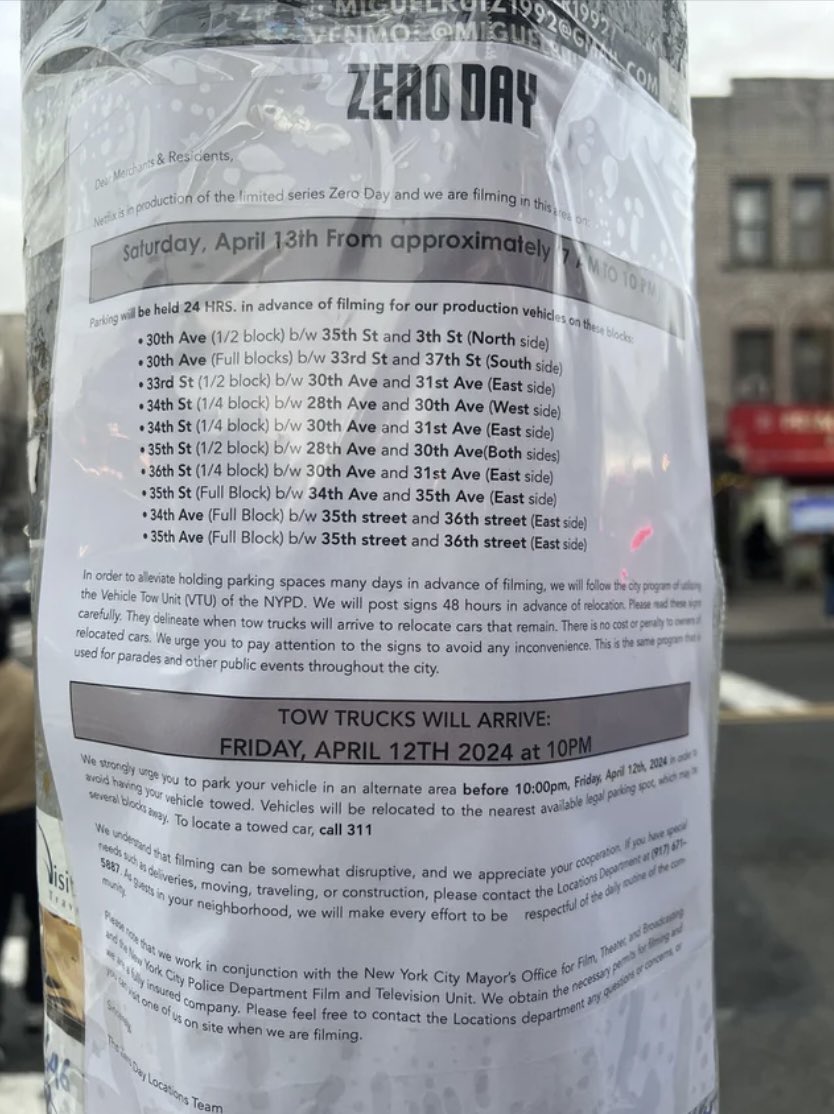 They’re filming #ZeroDay with Robert DeNiro Jesse Plemons and Angela Bassett - that’s great but it was impossible to park to get into my hair salon! 😭😂🤣 #newyorker #filming #onlocation #robertdeniro
