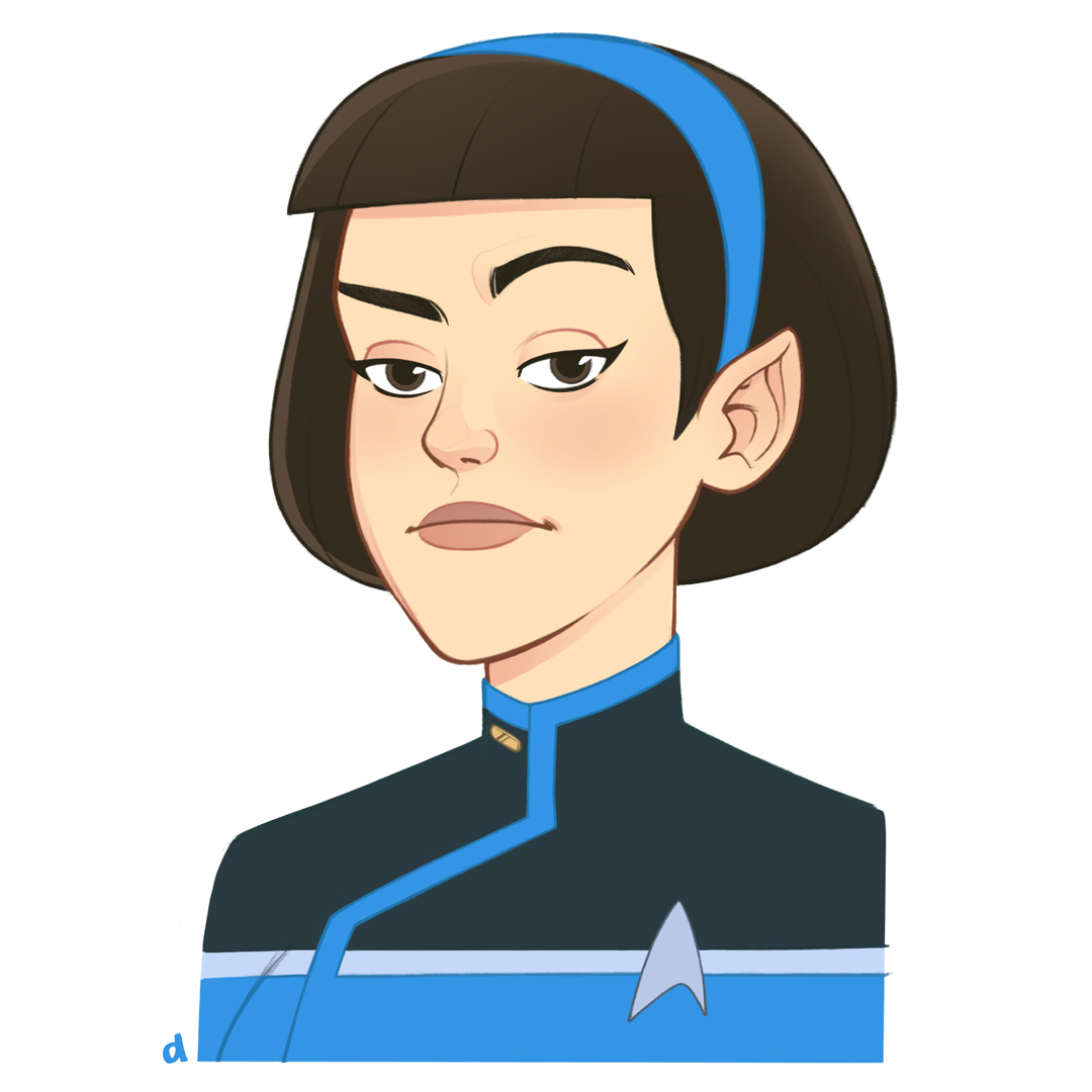 It seemed logical to draw a T'Lyn to go with yesterday's piece.🖖 #StarTrekLowerDecks #LowerDecks