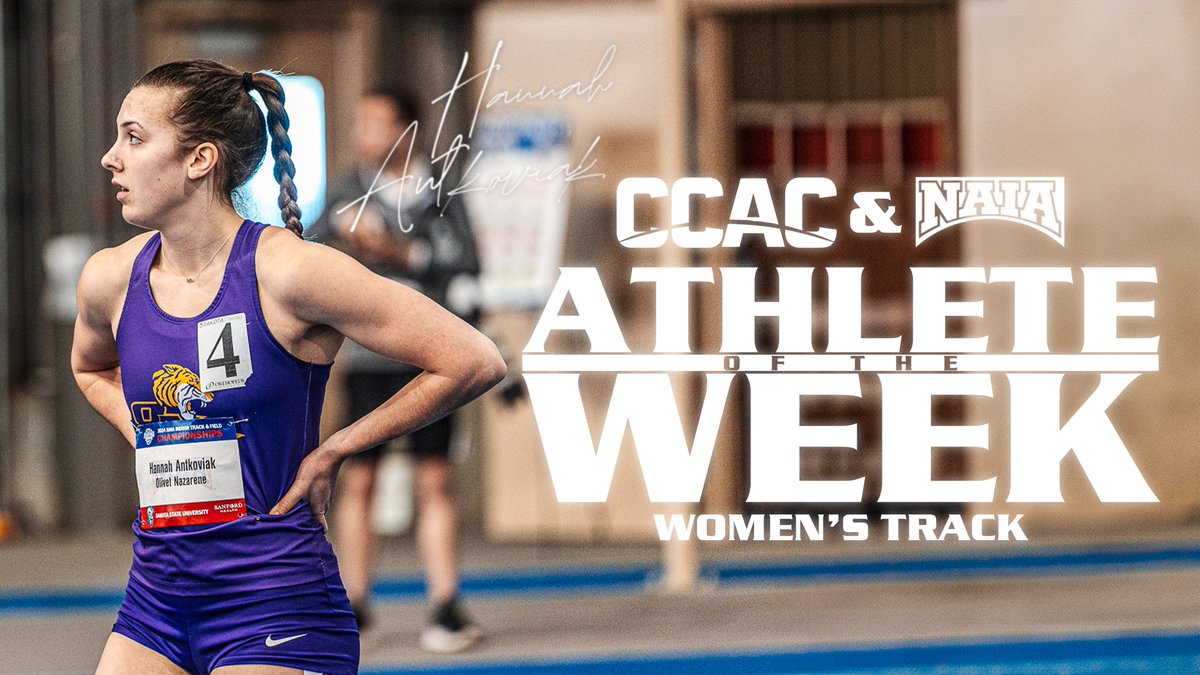 𝘽𝙞𝙜 𝙬𝙚𝙚𝙠 𝙛𝙤𝙧 𝘼𝙣𝙩𝙠𝙤𝙫𝙞𝙖𝙠🇺🇸 Olivet Nazarene University's Hannah Antkoviak has been named the CCAC and NAIA Women's Track Athlete of the Week! 📰Full story: tinyurl.com/metz87wf #ForONU