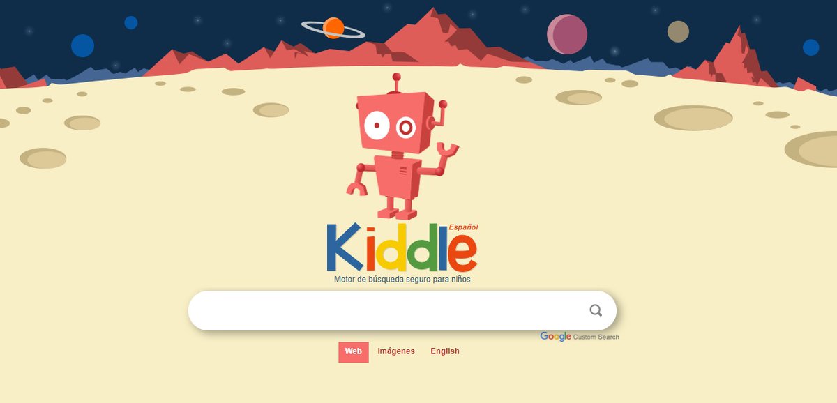 Os presentamos Kiddle. Un motor de búsqueda creado para niños/as y que permite buscar información, imágenes y vídeos en Internet. Está especialmente diseñado para no obtengan resultados de búsqueda inapropiados para su edad. Esperamos que sea de utilidad. es.kiddle.co
