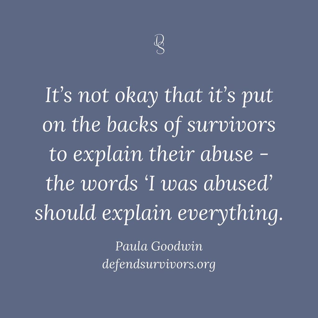 It's not okay that it's put on the backs of survivors to explain their abuse - the words 'I was abused' should explain everything.
#SAAM #childabusepreventionmonth