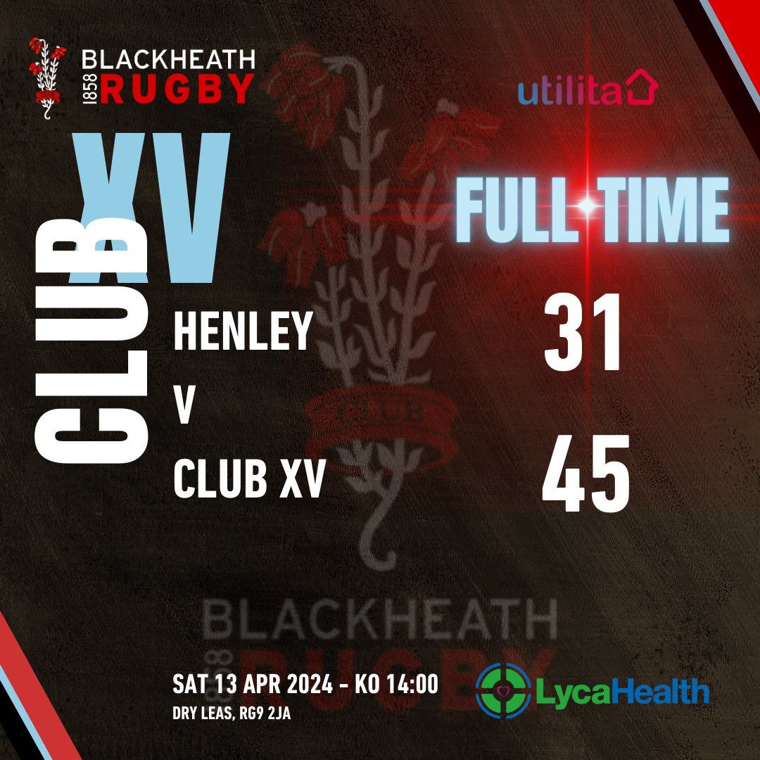 Congratulations to the Club XV on their win at Henley! ❤️🖤