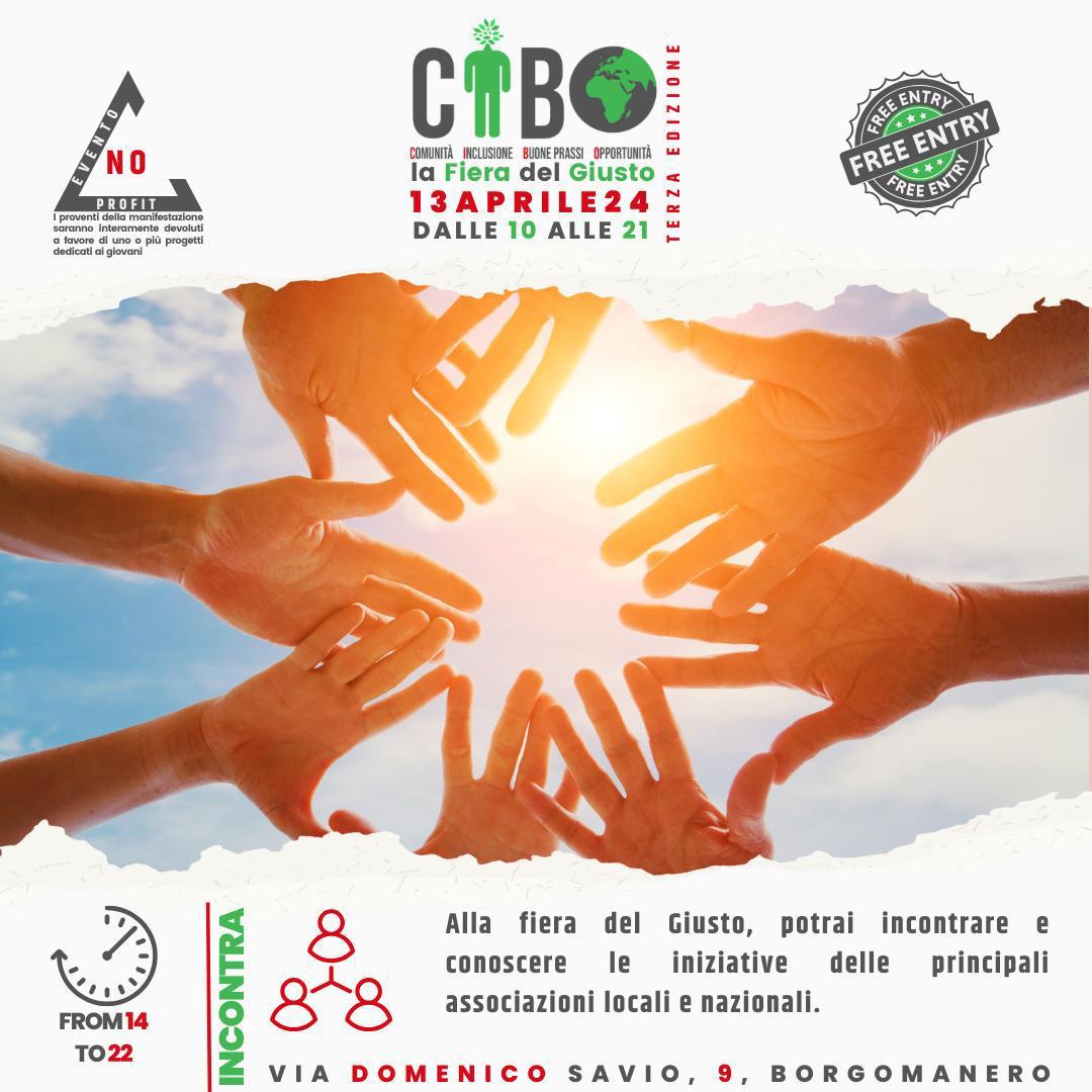 Vi segnaliamo a #Borgomanero CIBO Comunità Inclusione BuonePrassi Opportunità LA FIERA DEL GIUSTO, Terza edizione Sabato 13 aprile 2024, dalle 10 alle 21 Via Domenico Savio 9, Borgomanero Sarà presente uno stand informativo gestito da @AmnestyNovara @amnestyitalia @fsorbello1952