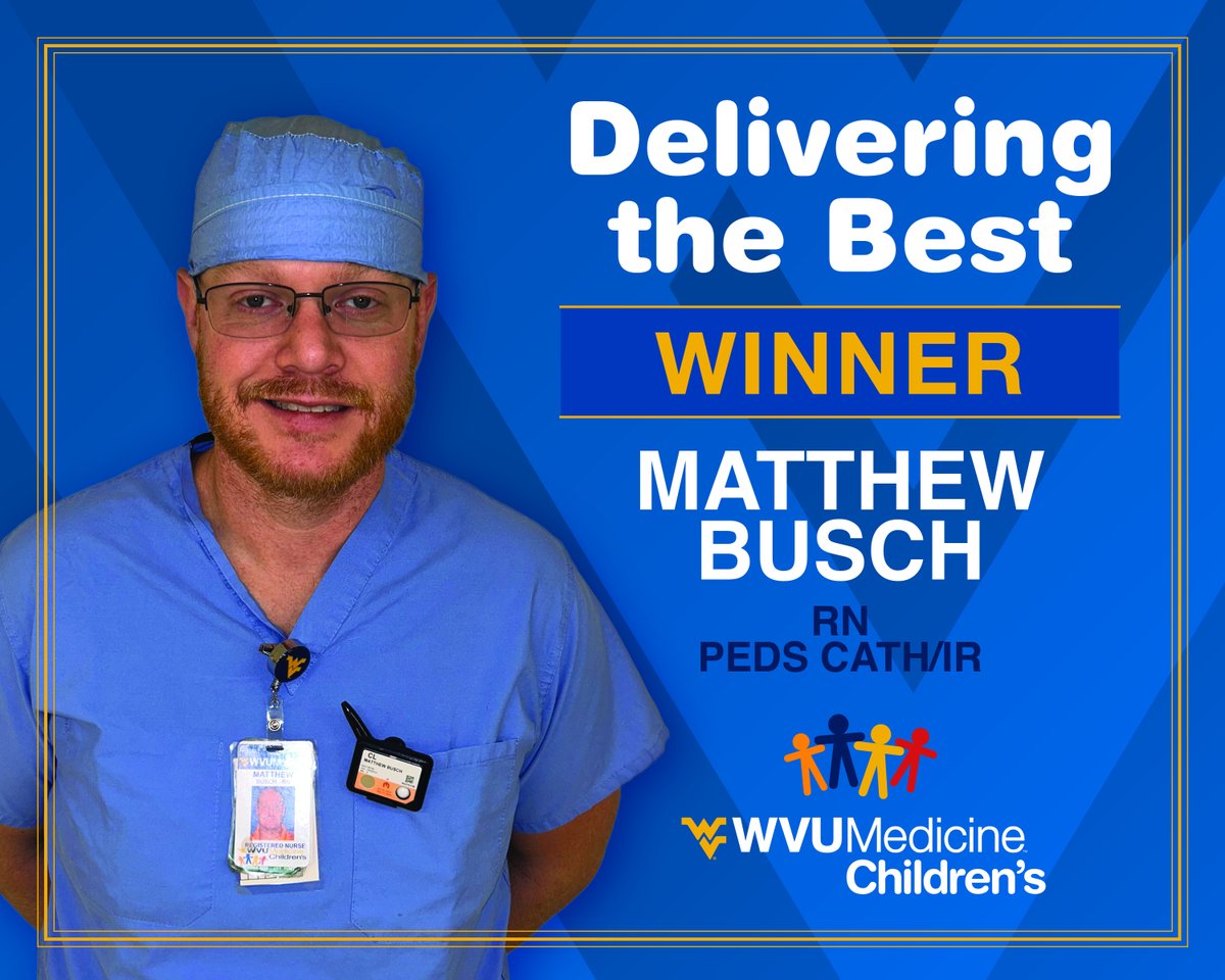 Help us congratulate our Delivering the Best award winners! Robert, Lynn, and Matthew have all been recognized for their hard work, positive attitudes, and going above and beyond the call of duty! Thank you for making our hospital a better place. We appreciate you! #wvukids