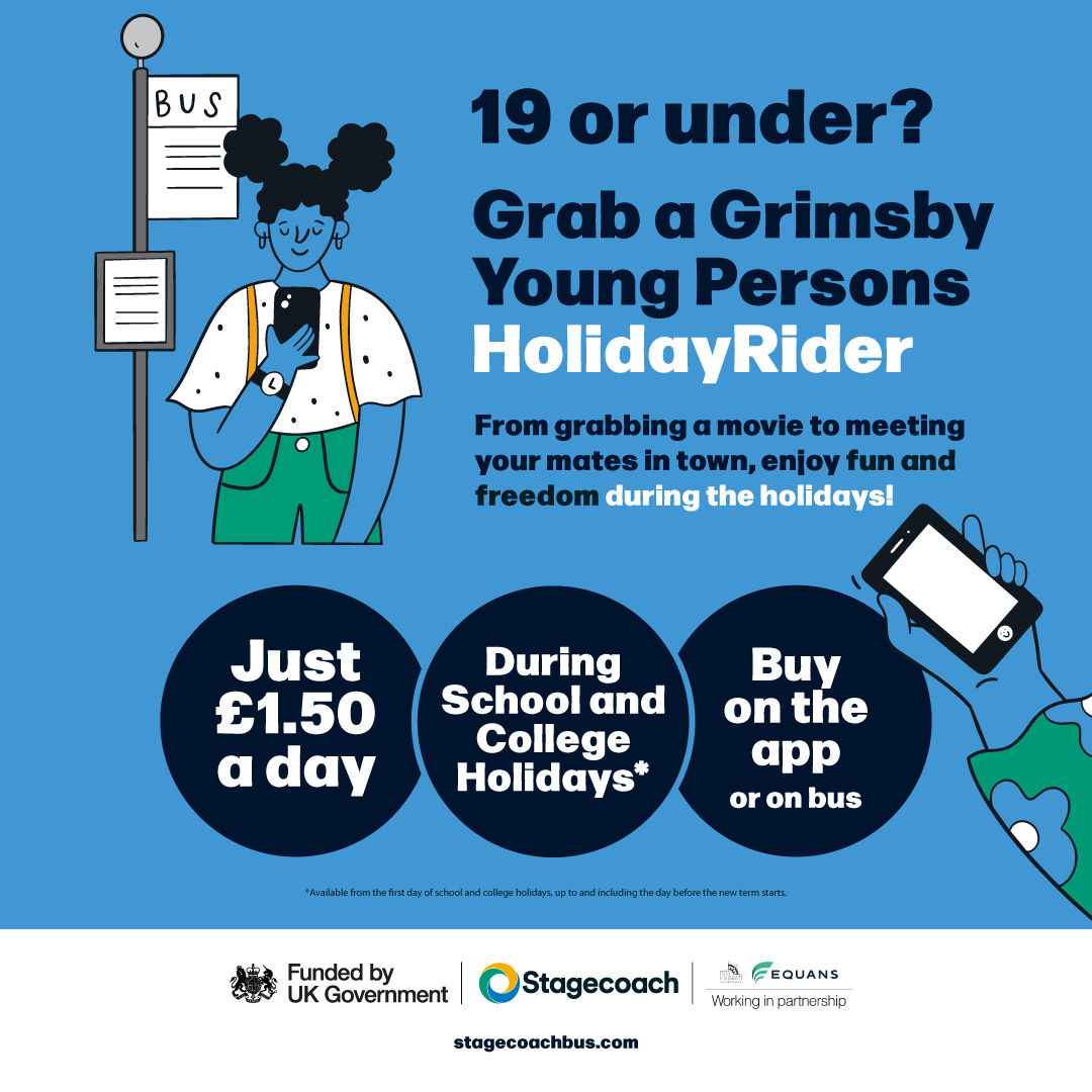 The HolidayRider ends this weekend, make the most out of cheap bus travel!🙌 If you are 19 or younger get anywhere in North East Lincolnshire for just £1.50 a day or, anyone can take advantage of our exclusive £1 bus fares, all day on weekends and after 6pm Monday to Friday.