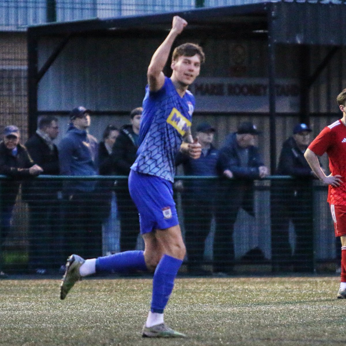 ⚽️ 𝗢𝗻 𝘁𝗵𝗲 𝗦𝗰𝗼𝗿𝗲𝘀𝗵𝗲𝗲𝘁! 🎯 A clinical volley from @AlfieCarm1chael to open the scoring last night. 📸 @OLDBLUEFOX 🔷 #WeAreGate | @JTA__Media