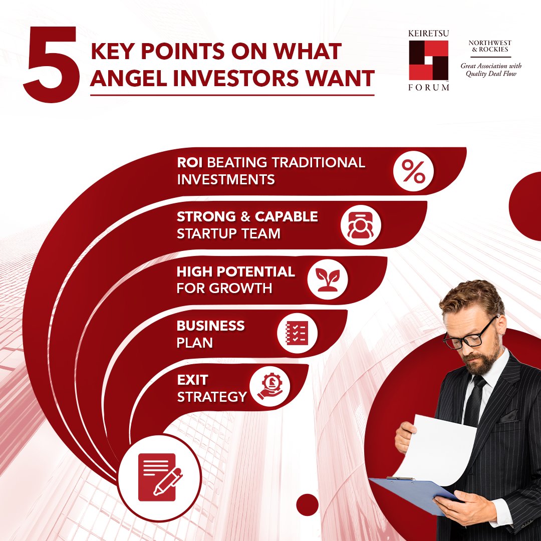 Angel investors vary in their goals. Some prefer expertise and select few investments, while others cast a wider net. Read our blog to know what investors look for in an investment: tinyurl.com/yzdf7net

#KeiretsuForum #AngelInvestors #InvestmentGoals #StartupInvesting