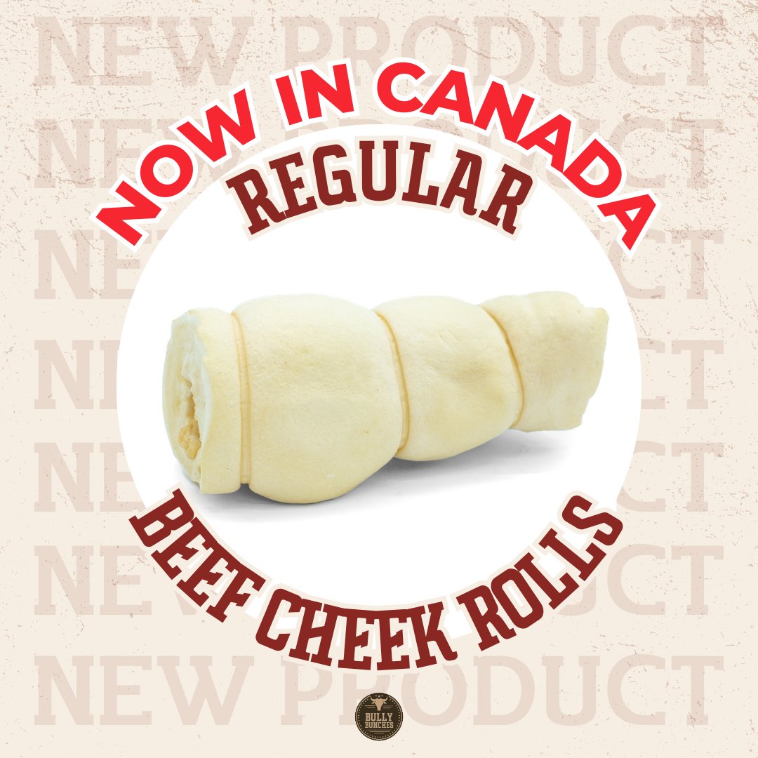 Two paws up for new products! Introducing Peanut Butter Beef Cheek Rolls, and new in Canada - Regular Beef Cheek Rolls!

We can't wait to see how much your pups love them!!

#dogsoftwitter #twitterdogcommunity #twitterdogs #dogs #bullybunches #bullystick