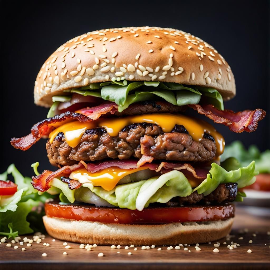 Burger Perfection 6 - creator.nightcafe.studio/creation/kLvXM…

#foodphotography #burger #mouthwatering #macrophotography #cheeseburger
@NightCafeStudio #AIGeneratedArt #ArtByAI #AIArt #ArtificialIntelligenceArt #GenerativeArt #MachineLearningArt #DataDrivenArt