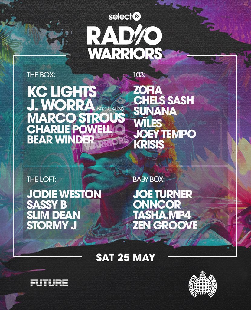 😮‍💨😮‍💨😮‍💨⁠ ⁠ What a line-up! 🫠⁠ ⁠ This one is unmissable...⁠ ⁠ Select presents Radio Warriors⁠ @ministry_club⁠ Saturday 25th May 2024⁠ ⁠ Secure your spot on the dance floor now at ministryofsound.com 🪩