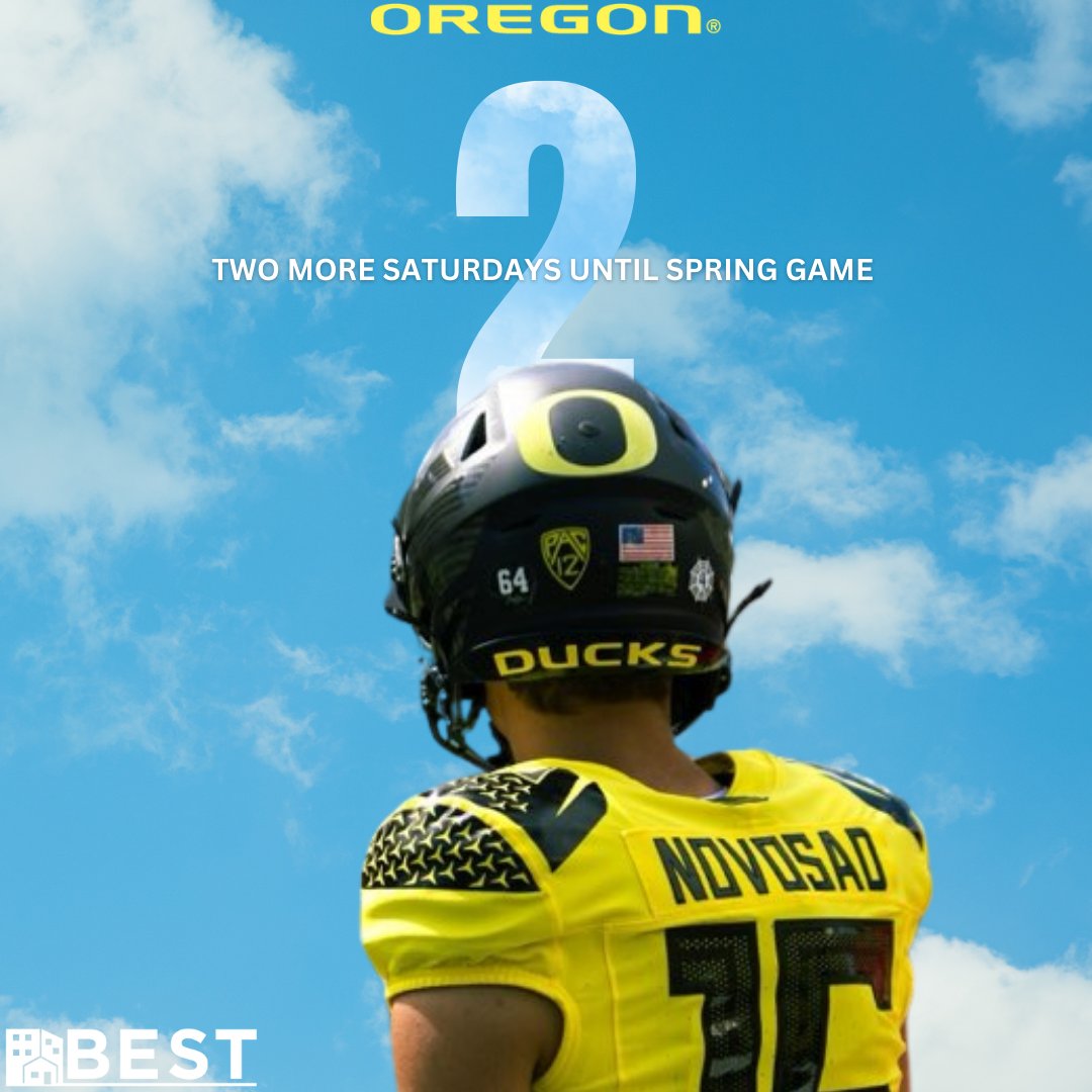 The countdown has begun! Only two more weeks until the Oregon Ducks  Spring Game! 🦆

#GoDucks