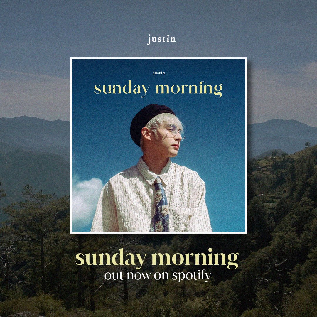 justin ‘sunday morning’ is out now on spotify! i guess we never really want to leave, as this morning, we’ll get to experience again the beauty and warmth of this cover. #justin #surreal #justinsundaymorning