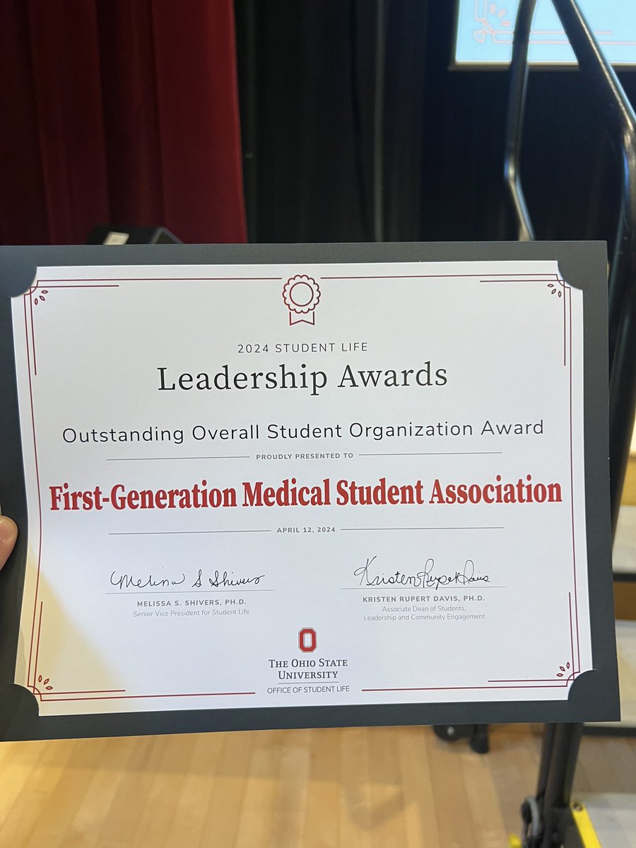 Honored that First-Generation Medical Student Association, a pioneering organization we founded two years ago at the College of Medicine, has been honored with the “Outstanding Student Organization Award.” We devoted countless hours to highlighting and supporting first-gens! ❤️
