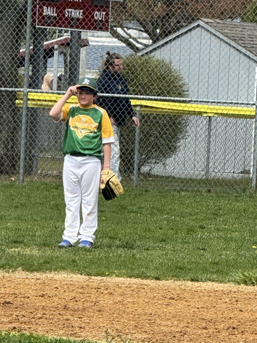 My left fielder. I love how much he loves baseball.