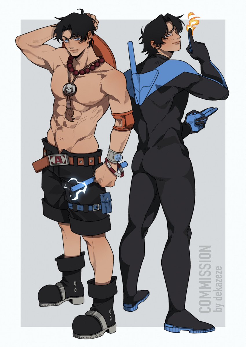 dekazeze's tweet photo. Ace and Nightwing outfit reversed c0mm https://t.co/Pf7vS3KW27