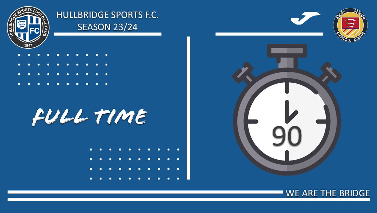 Full time. Hullbridge 1-2 Takeley