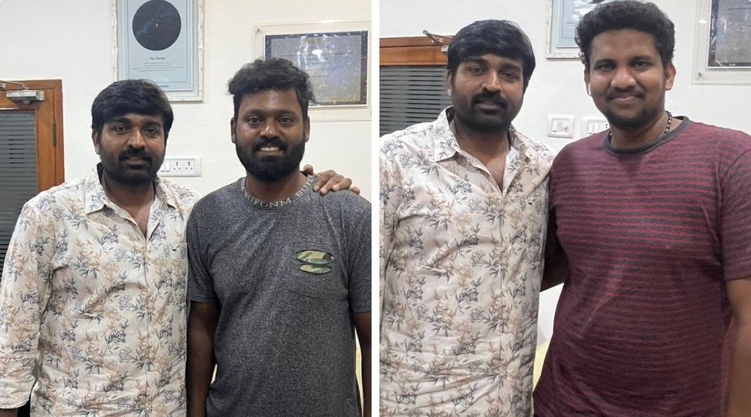 VijaySethupathi met #SoodhuKavvum2 Director & Cinematographer and conveyed his best wishes 😍🔥

Can we expect his cameo 🧐