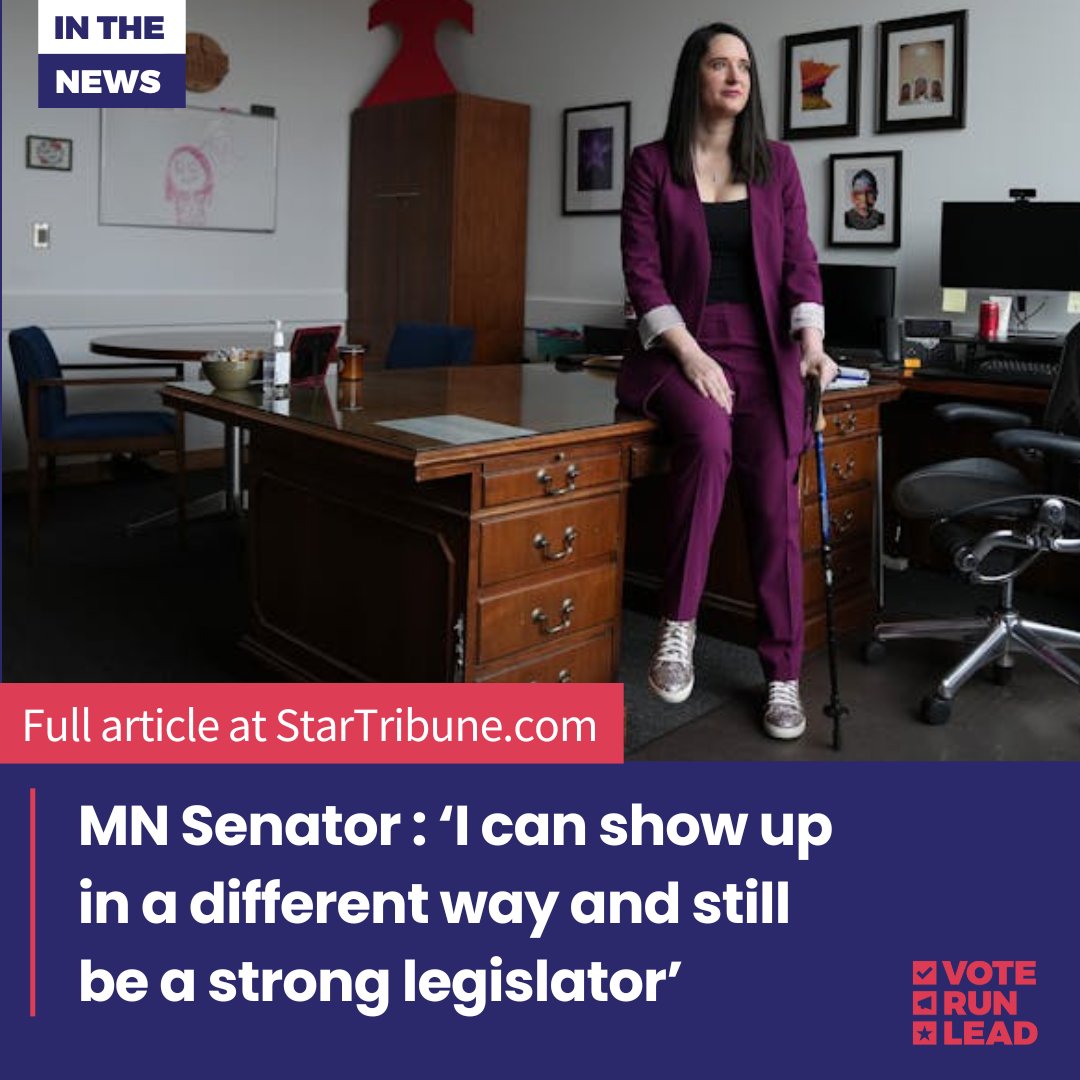 VRL alum & MN state Sen. Lindsey Port shared with the MN @StarTribune how long COVID has affected her ability to serve, but not her drive, so she will be doing more remote working as accommodation. We applaud her both her candor and continued dedication! bit.ly/3VVuzue