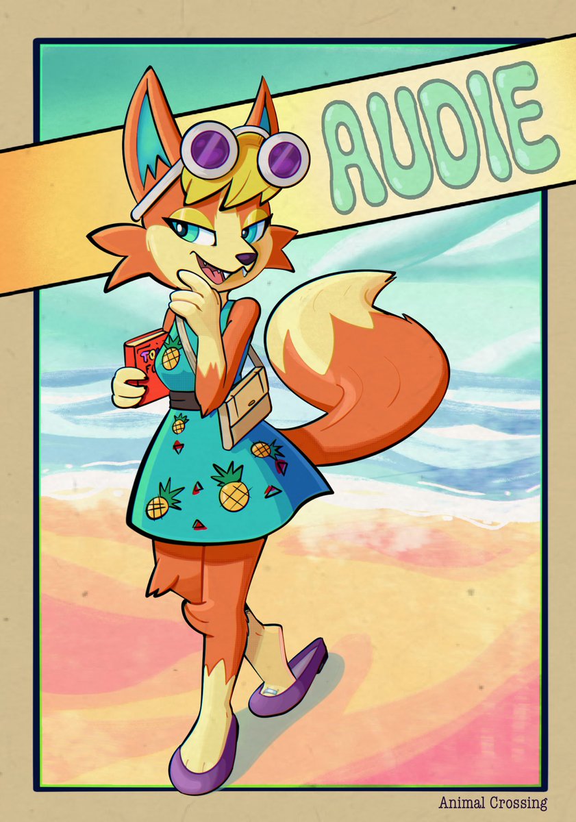 Audie Card!! 🦊🏖️ The vacation fox!