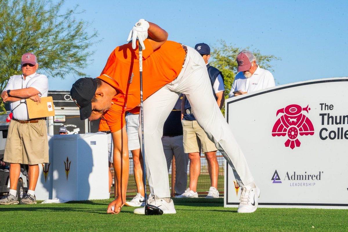 Ready to go for Round 3️⃣ at the Thunderbird! #GoPokes | #golfschool