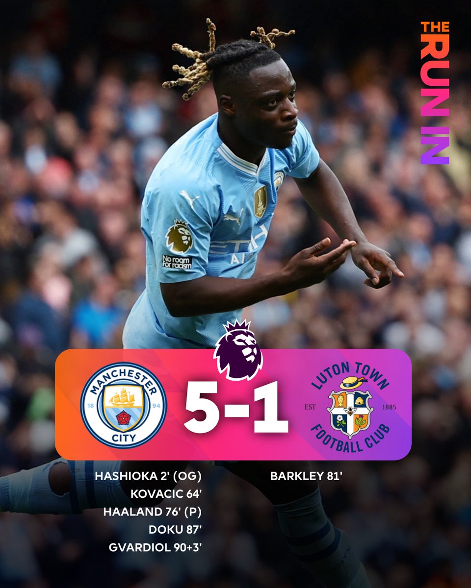 A resounding win for @ManCity, and they go up to the top of the table!

#MCILUT