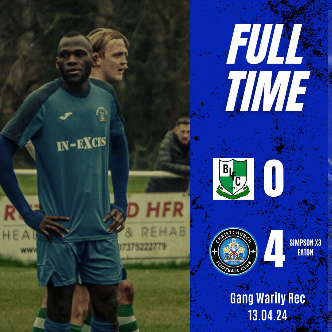 ChristchurchFC_'s tweet photo. FULL TIME:🚨What a win for Church! 4-0. Lyle Simpson with back to back hat tricks 🔥🔥 #UTC https://t.co/Tbc0KIoqWs