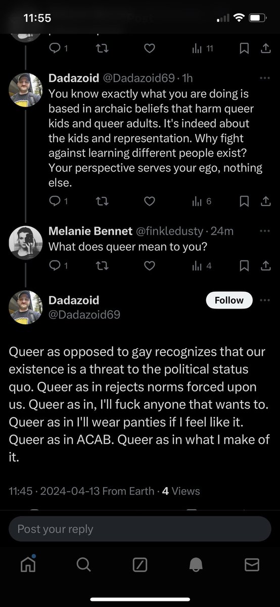 Its not often queer people are honest about what queer really means but every so often it happens.