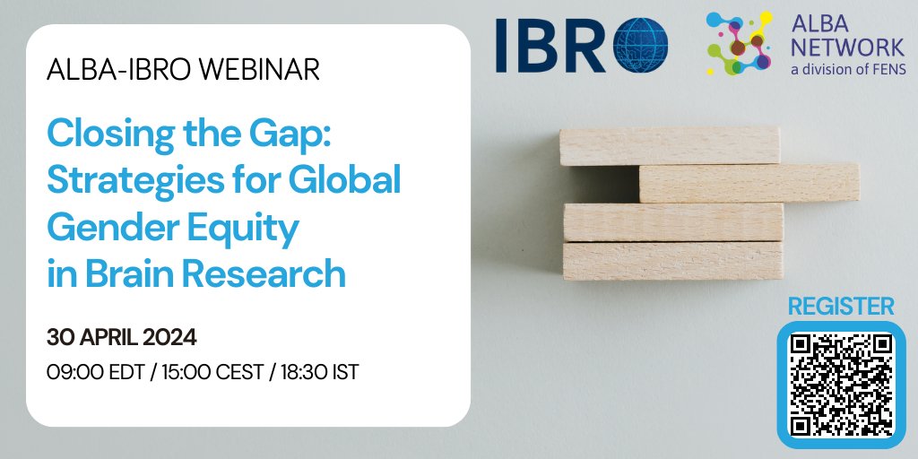 🔊ALBA-IBRO webinar is happening this month and is proudly supported by @IBROorg 🌐Closing the Gap: strategies for Global #GenderEquity in #BrainResearch 📆 30 April - 09:00 EDT / 15:00 CEST / 18:30 IST Register 👇 alba.network/IBROglobalwebi… #CloseTheGap