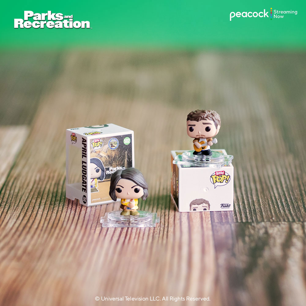 Take a little stroll through the park with Bitty Pop! Parks and Recreation collectibles! Collect your favorite characters in miniature, stackable form. Stream every episode of #ParksandRec and more on @peacock bit.ly/3VTQO3O