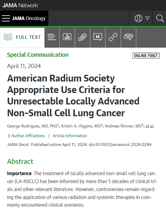 JAMAOnc's tweet photo. This Special Communication discusses case-referenced consensus and evidence-based guidelines to inform clinical practice in unresectable locally advanced NSCLC. https://t.co/8OFmgV97mV https://t.co/6DlkgGMkWG