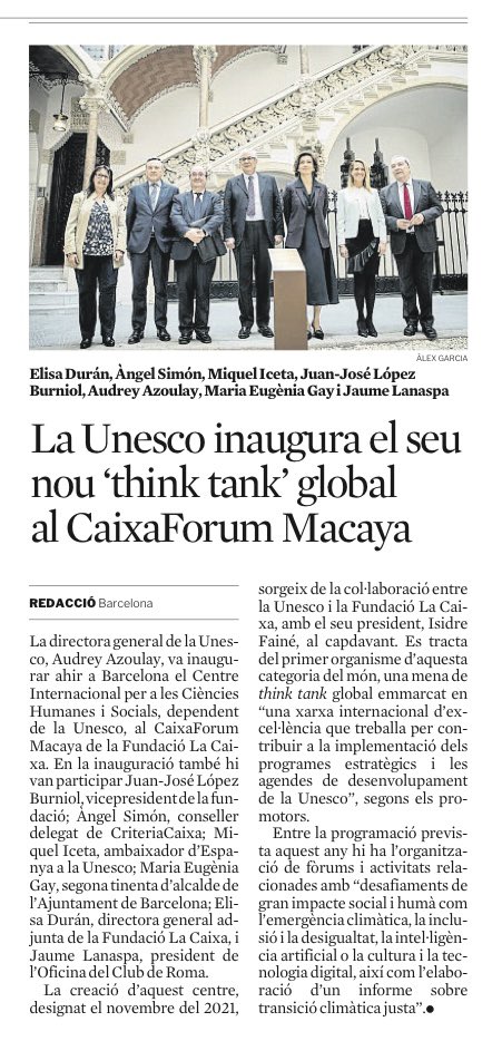 (Excel·lent notícia) Aliança @UNESCO @FundlaCaixaCAT en ciències socials i humanitats @CaixaForum_CAT @GUNi_net @gabramosp @miqueliceta @MAECgob @exteriorscat @angcastineira @AAzoulay @MariaEugeniaGay @ACUPcatalunya @ihbcn