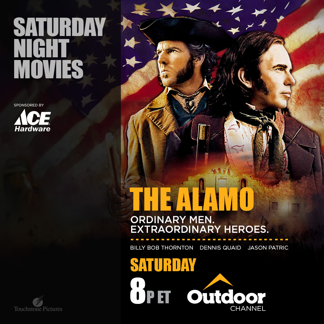 Saturday Night Movies is proud to present The Alamo TONIGHT at 8 PM ET. Based on the 1836 standoff between a group of Texan and Tejano men, led by Davy Crockett and Jim Bowie, and Mexican dictator Santa Anna's forces at the Alamo in San Antonio, Texas.

#FindYourAdventure