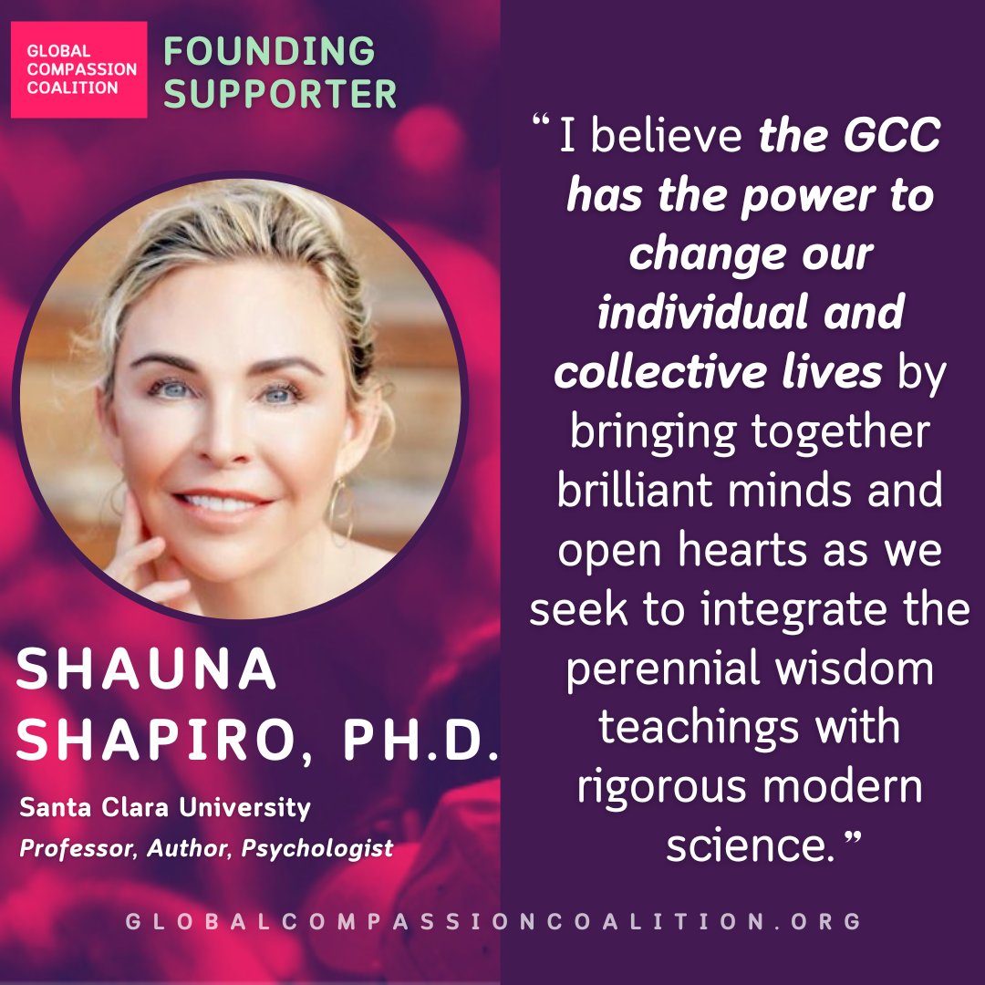 Compassion is about recognizing our common humanity – about seeing that we are all human with our own struggles, hopes, and needs. Thank you to @drshaunashapiro, a supporter of the GCC since the beginning! Learn more about her work and our shared mission: bit.ly/3TYoYRt