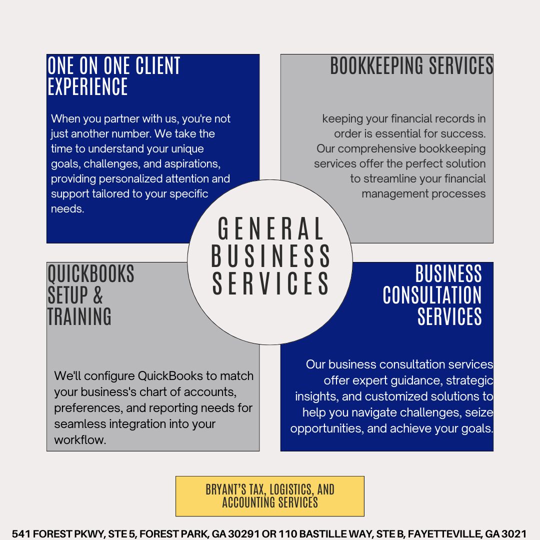 Here are a few of the top-notch services we offer to support your business journey:
1. Personalized One-on-One Client Experience
2. Expert Bookkeeping Services
3. QuickBooks Setup & Training
4. Tailored Business Consultation Services 
 #smallbusinesses #blackowned #blackownedatl