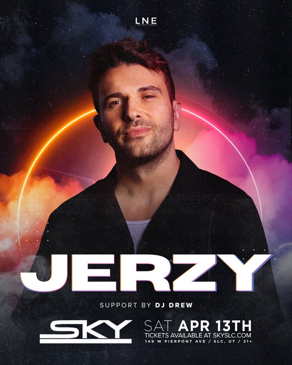 Never met a Saturday we didn't love ❤️‍🔥

TONIGHT: from CHI to SLC we've got @JerzyMuzik spinnin' all your fave hits 🎧

+ Check out what other SAT nights are coming up👇
4.20: @djcrooked 💨
4.27: @murdabeatz 🔥
5.04: @DjBlessed1 🔊

RSVP to come see us @ SKYSLC.COM