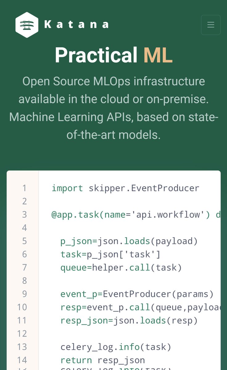 #Opensource is awesome, solutions like Katana ML for MLOps 👍 katanaml.io