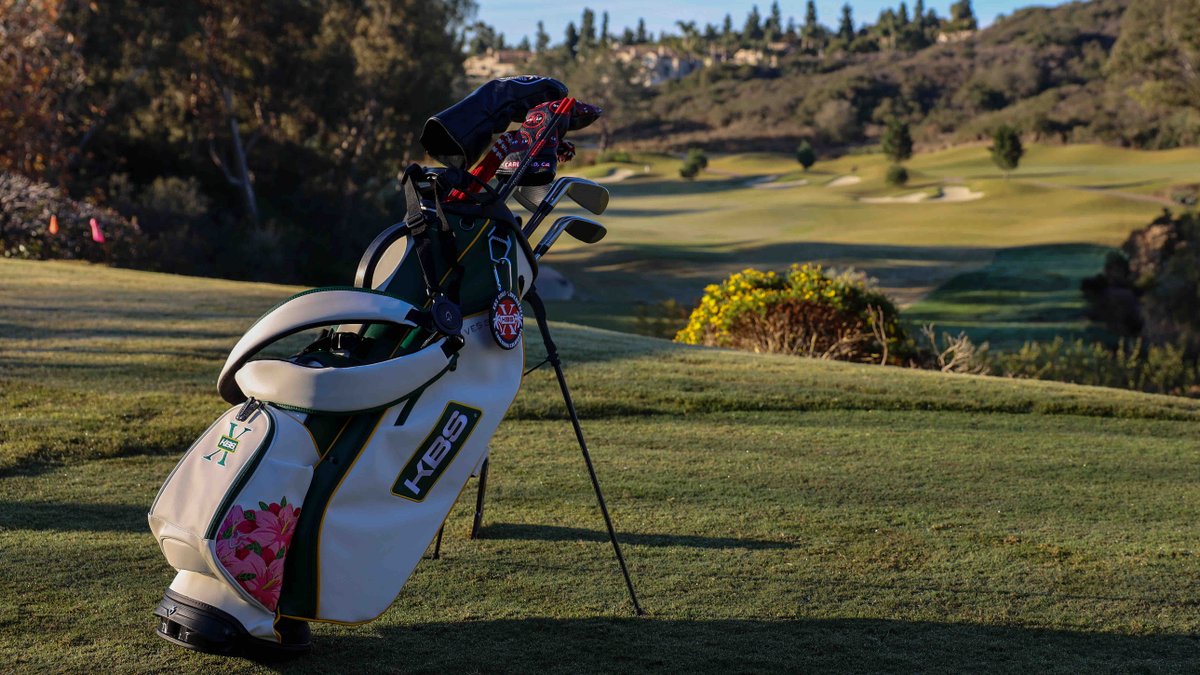 Another look at our First Major Stand Bag 3.0🌸 There are only a few left, so make sure to the KBSX Website to snag one before they are gone! #golfessentials #majorseason #vesselgolfbags #kbsgolfshafts