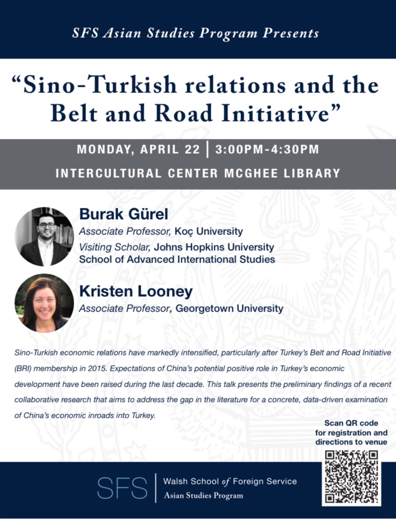 I will discuss the ongoing research of the Koç University Global China Research Lab at @georgetownsfs on April 22. Registration link: eventbrite.com/e/sino-turkish… @kristenelooney