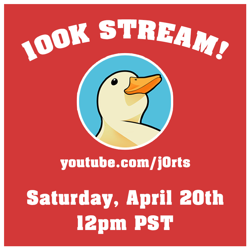j0rts_'s tweet photo. I'll be live on both Youtube and Twitch for a special celebration stream on Saturday, April 20th starting at 12pm PST.

I'd love if you stopped by to say hello or to ask me anything! https://t.co/9ycYFMUAoq