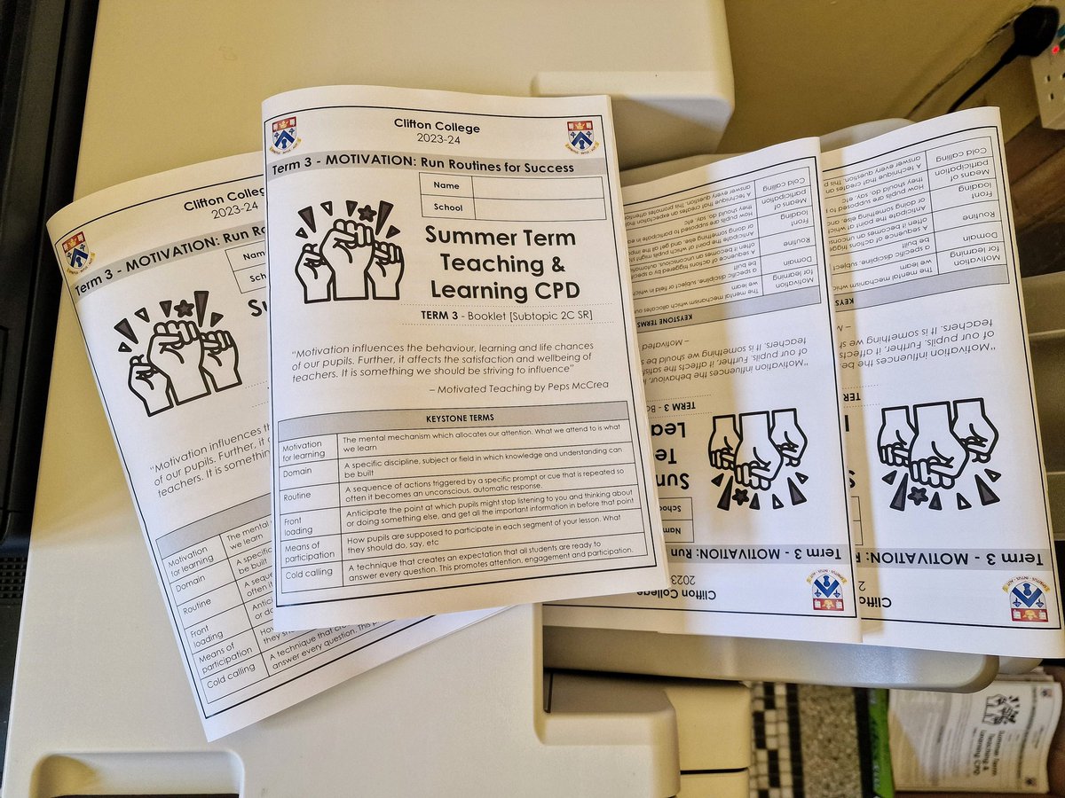 Hot off the press. CPD booklet for term 3!