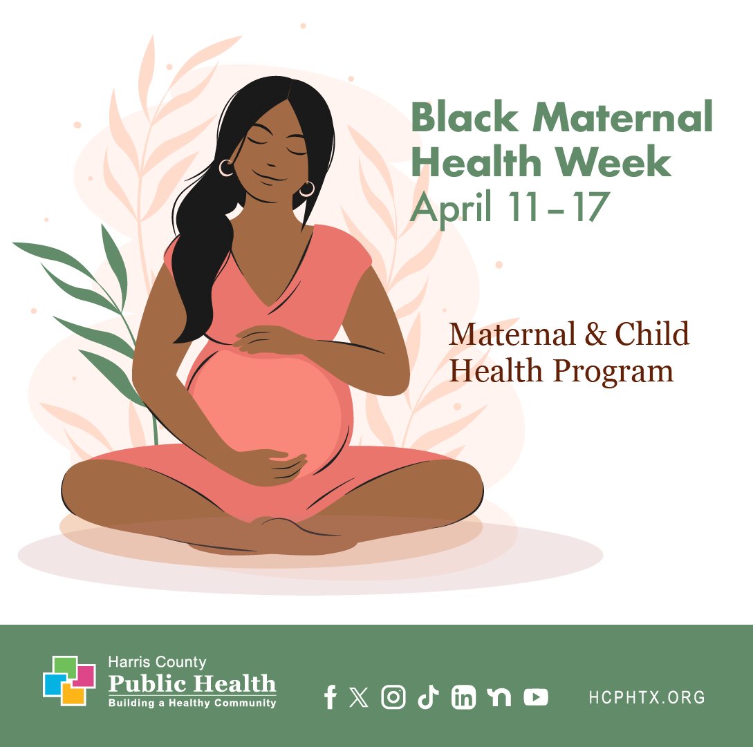 Black Maternal Health Week: HCPH Maternal and Child Health Program They offer personalized home visiting and connect birthing persons to vital prenatal/postpartum care resources, reducing risks for birthing individuals and infants. More info: hcphtx.org/mchp.