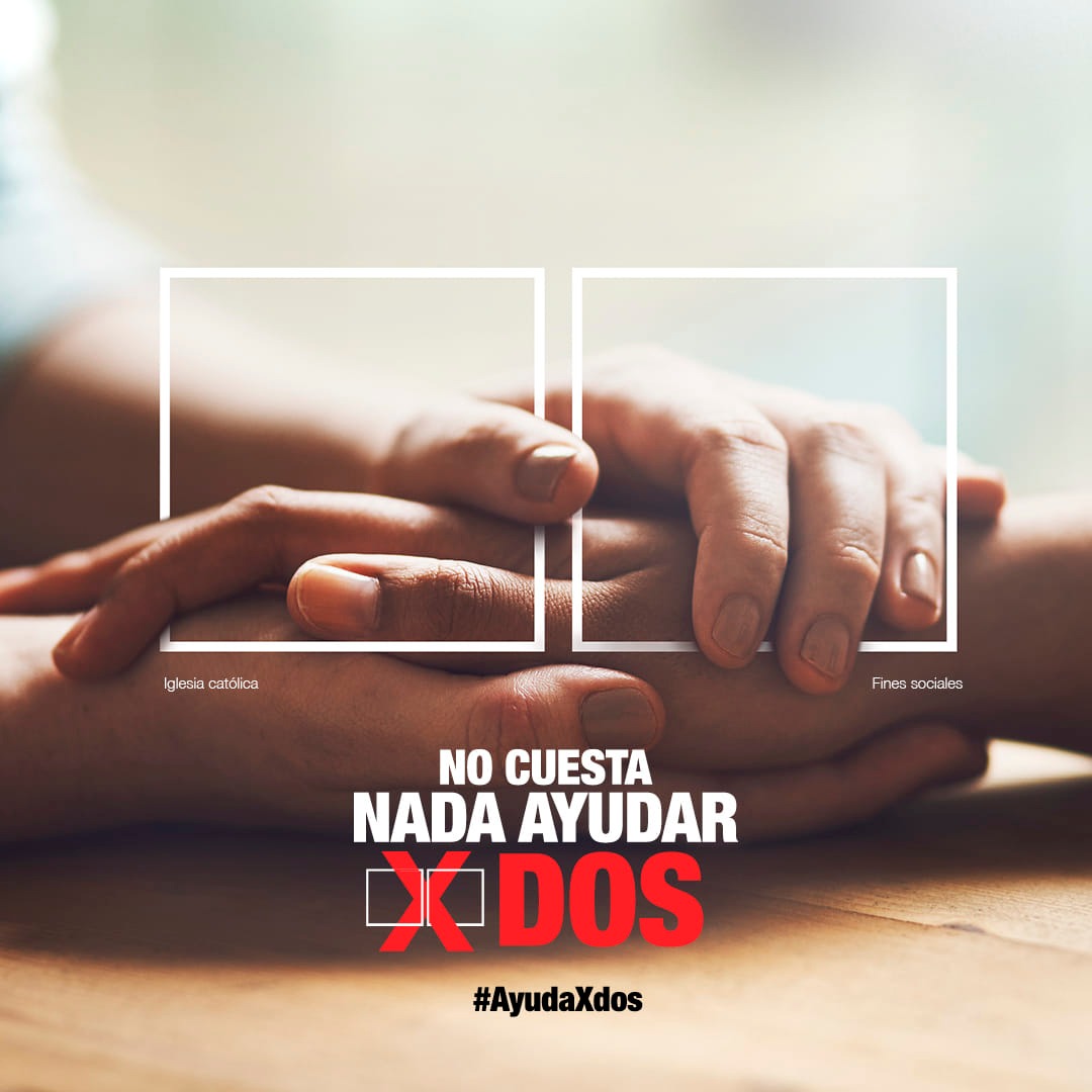 🤝 No cuesta nada ayudar X dos.  ❌ En tu declaración de la Renta, marca las X de Iglesia Católica y Fines Sociales. 🙏 Destina el 1,4% de tus impuestos a ayudar a quienes más lo necesitan, sin que ello implique pagar más, ni que te devuelvan menos. ℹ️ caritas.es/noticias/carit…