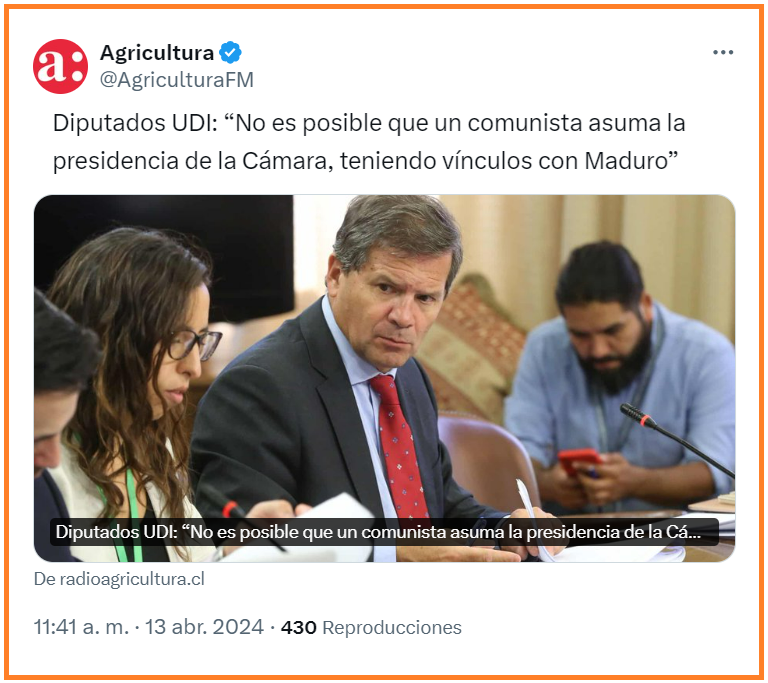 Si todos saben que el partido comunista chileno tiene fuertes vínculos con el dictador Maduro desde que les enviaba remesas de dinero para la U. Arcis hasta la cooperación para la violenta insurrección del 18.O.2019, ¿Cómo podría un comunista presidir la Cámara de Diputados?